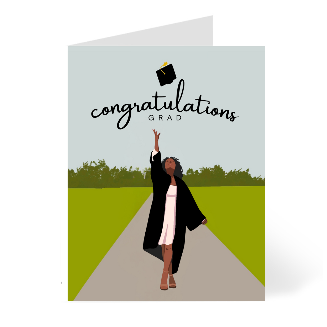 Hat Toss Grad | Grad | Black or Latina Student | Celebration