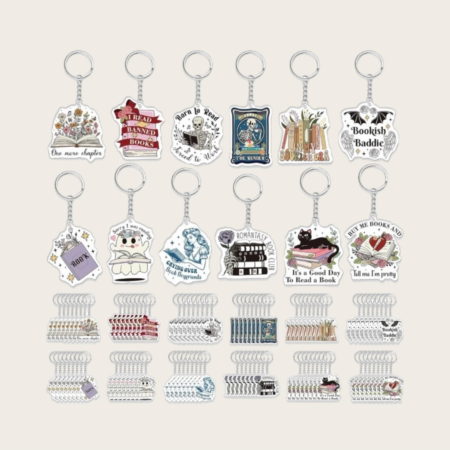 Book theme acrylic keychains