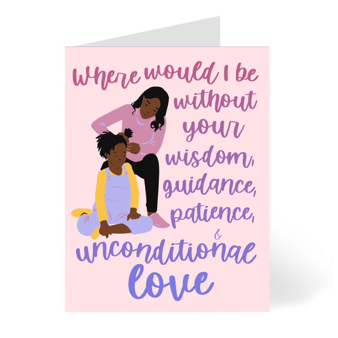 Mom’s Love – Black – African American Mother’s Day Card